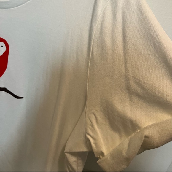 🟡KATE SPADE BROOME STREET PRE-LOVED AUTHENTIC WHITE & RED PARROT COTTON TSHIRT - Picture 12 of 17